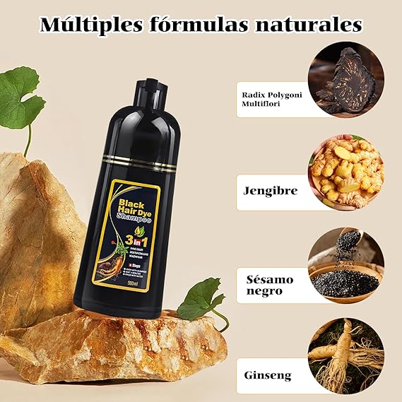Shampoo Black Hair Dye (3 en 1)